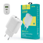 Denmen Ładowarka sieciowa USB+TYP-C 20W Power Delivery PD+QC3.0 Biały DC26