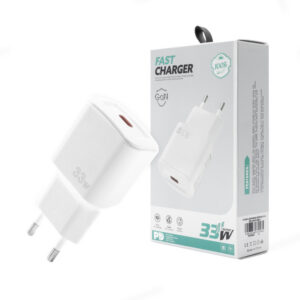 Ecobox Ładowarka sieciowa GaN TYP-C 33W Power Delivery PD Biały GaN