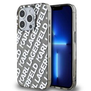 KARL LAGERFELD IML ELECTROPLATED KARL HEAD CASE FOR IPHONE 15 PRO SZARY