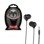 Maxell słuchawki przewodowe douszne Plugz Jack 3,5mm 1.24m czarny