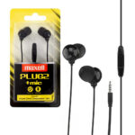 Maxell słuchawki przewodowe douszne Plugz + mikrofon Jack 3,5mm 1.24m czarny