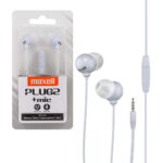 Maxell słuchawki przewodowe douszne Plugz + mikrofon Jack 3,5mm 1.24m biały