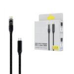 ECOBOX KABEL SZYBKIEGO ŁADOWANIA USB PD TYP-C DO LIGHTNING 27W CZARNY USB3.0