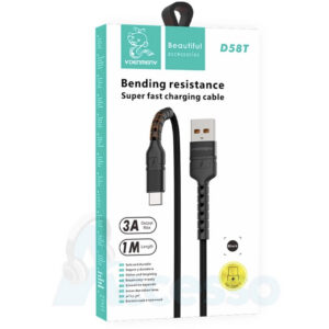 Denmen kabel wzmacniany USB - Typ-C 3A 1m oplot D058T