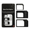 ADAPTER 4W1 micro SIM + nano SIM UNIWERSALNY ADAPTER KART SIM 4W1 KLUCZYK CZARNY