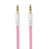 KABEL JACK WTYK-WTYK 0,9M PŁASKI RÓŻOWY 3,5 CALA PINK
