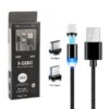 Ecobox Kabel 3w1 Magnetyczny 360 USB - Typ-c / microUSB / Lightning 2A 1m Czarny