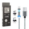 Ecobox Kabel 3w1 Magnetyczny 360 USB - Typ-c / microUSB / Lightning 2A 1m Srebrny