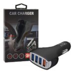 Ecobox Ładowarka samochodowa Faston 4XUSB 7A Quick Charge QC3.0 Czarny