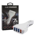 Ecobox Ładowarka samochodowa Faston 4XUSB 7A Quick Charge QC3.0 Biały