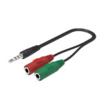 Economy Adapter słuchawkowy HF 2xJack 3,5 cala + kabel Jack 3,5 cala Czarny