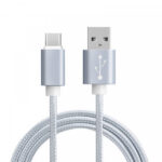 Economy Kabel USB - Typ-C 2A 1m Quick Charge QC3.0 Srebrny oplot