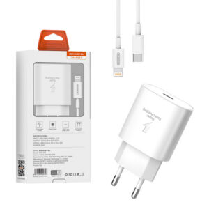 Somostel ładowarka sieciowa Typ-C 25W + kabel Typ-C - Lightning 3A 1m PD biały SMS-Q03