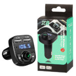 Fm transmiter X8 Bluetooth 3.1A Czarny Zestaw głośnomówiący + ładowarka