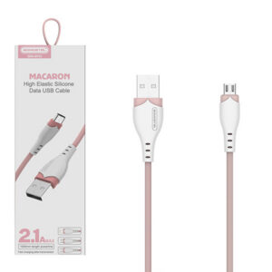 Somostel Kabel USB - microUSB 2.1A 18W 1.2m Quick Charge QC3.0 Różowy Powerline SMS-BP04