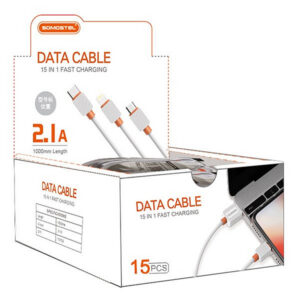 Somostel Kabel USB - Lightning 2A 18W 1m Quick Charge QC3.0 Biały 15szt SMS-BP03
