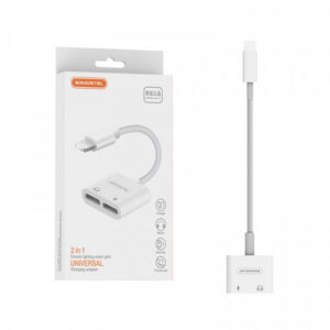 Somostel Adapter HF Apple Lightning - Jack 3,5 cala + zasilanie Biały SMS-BZ05