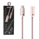 Somostel Kabel USB - Typ-C 2.4A 30W 1m Quick Charge QC3.0 Różowy Powerline SMS-BJ01