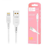 Denmen Kabel USB - Lightning 2.4A 20W 1m Quick Charge QC3.0 Biały D01