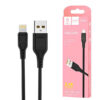 Denmen Kabel USB - Lightning 2.4A 1m Quick Charge QC3.0 Czarny D01
