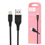 Denmen Kabel USB - Lightning 2.4A 1m Quick Charge QC3.0 Czarny D01