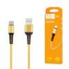 Denmen Kabel D02 USB - Typ-C 2.4A 12W 1m Quick Charge QC3.0 Złoty Wzmacniany oplot