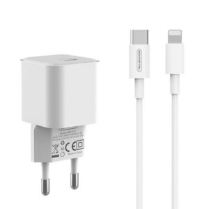 Somostel Ładowarka sieciowa TYP-C + kabel Typ-C - Lightning 3.6A 20W 1m Power Delivery PD Biały SMS-Q10