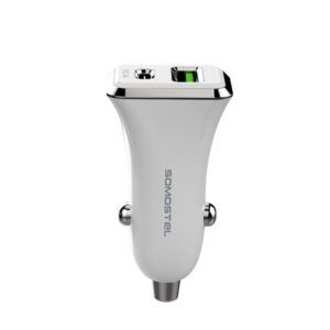 Somostel Ładowarka samochodowa USB+TYP-C 3A 28W Power Delivery PD Biały SMS-A42