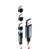 Somostel Kabel 3w1 USB - Typ-c / microUSB / Lightning 3.1A 30W 1.2m Quick Charge QC3.0 Czerwony SMS-BY04