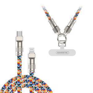 Somostel Smycz na nadgarstek + kabel Typ-C - Lightning 27W Kolorowa SMS-BW34