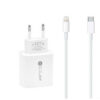 ECOBOX ŁADOWARKA SIECIOWA PAX 20W BIAŁY USB+TYP-C + KABEL TYP-C/LIGHTNING PD