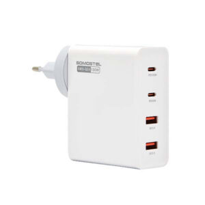 Somostel Ładowarka sieciowa GaN 2x USB / 2x USB-C 130W Power Delivery PD+QC3.0 Biały SMS-Q24