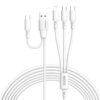 Somostel kabel 3w1 Powerline USB - Typ-C / Lightning / Micro USB 3.1A 10W 1m QC 3.0 biały SMS-BT14