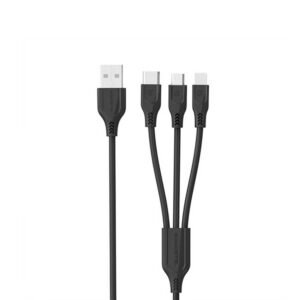 Somostel Ładowarka sieciowa + kabel USB - Typ-c / microUSB / Lightning 1m Czarny SMS-SM02