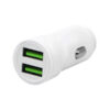Denmen Ładowarka samochodowa 2XUSB 2.4A 12W Biały DZ17W