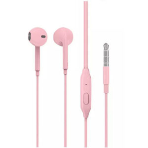 Denmen Słuchawki przewodowe douszne Jack 3,5 mm Różowy DR01P