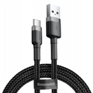 Baseus kabel Cafule USB - USB-C 3A 1m szary oplot