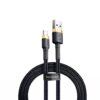 Baseus kabel Cafule USB - Lightning 2.4A 1m złoty oplot