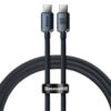 Baseus kabel USB-C - USB-C 5A 100W 1.2m QC PD czarny oplot CAJY0006 01