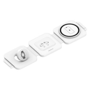 Somostel ładowarka bezprzewodowa indukcyjna MagSafe 3w1 22.5W + kabel USB - Typ-C 1m biały SMS-ZB18