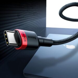 Baseus kabel Cafule USB-C - USB-C 100W 2m czarny oplot CATKLF-ALG1