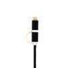 Kabel 2w1 USB - microUSB / Lightning Nylonowy Czarny