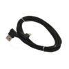 Economy Kabel Kątowy USB - microUSB 2A 1m Czarny oplot