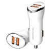 ŁADOWARKA SAMOCHODOWA 2A BIAŁA SOMOSTEL 2100mA 2XUSB DUAL FAST CHARGING SMS-A44