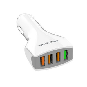 Somostel Ładowarka samochodowa 4XUSB 5.4A Quick Charge QC3.0 Biały SMS-A66
