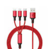 Redix Kabel 3w1 USB - Typ-c / microUSB / Lightning 3A 1m Czerwony