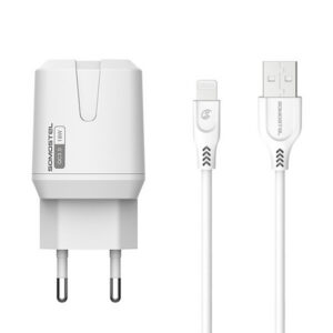 Somostel Ładowarka sieciowa USB + kabel USB - Lightning 3A 18W 1m Quick Charge QC3.0 Biały SMS-Q02
