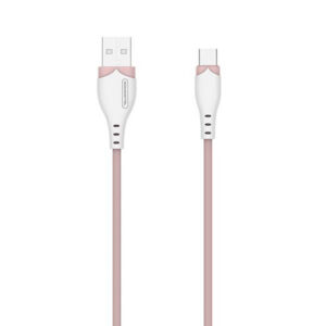 Somostel Kabel USB - Typ-C 2.1A 20W 1.2m Quick Charge QC3.0 Różowy Powerline SMS-BP04