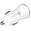 Somostel Ładowarka samochodowa USB + kabel USB - Lightning 3A Quick Charge QC3.0 Biały SMS-A46