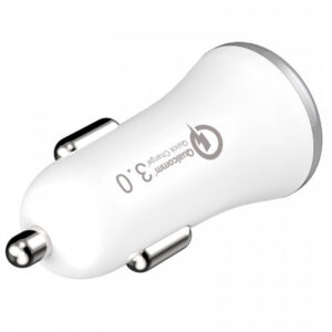 Somostel Ładowarka samochodowa USB + kabel USB - Lightning 3A Quick Charge QC3.0 Biały SMS-A46